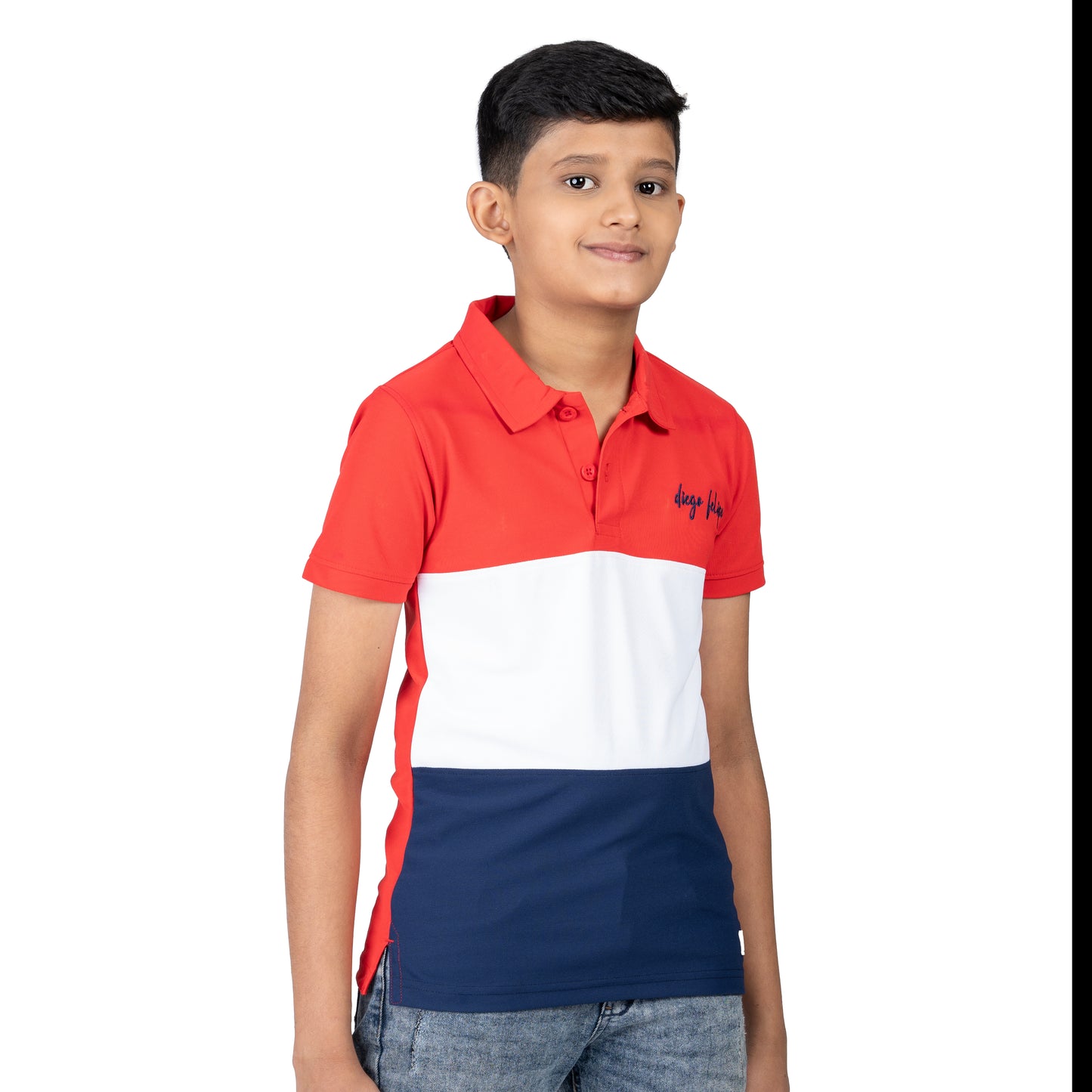 Boys Navy Red Polo T-Shirt | Stylish Kids Casual Wear (2–16 Years)