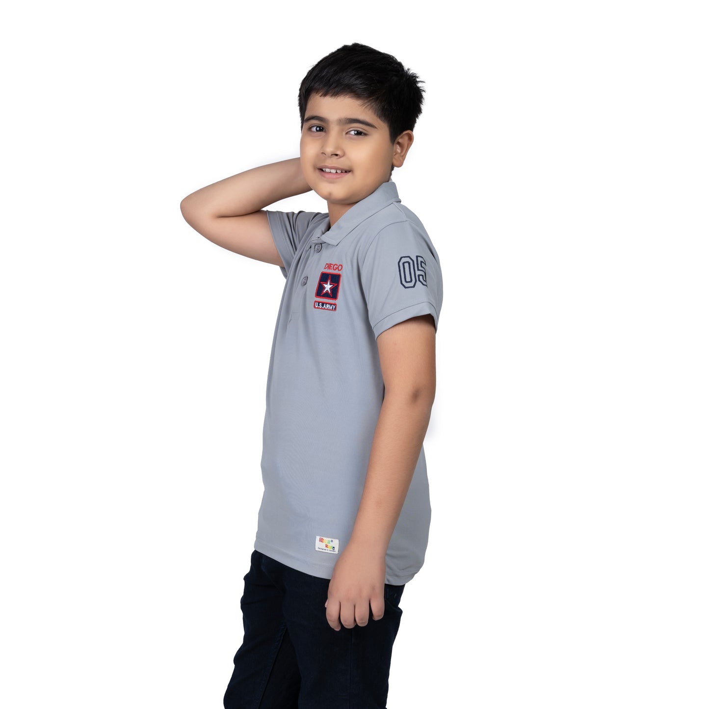 Boys Grey Polo T-Shirt | Classic Poly Cotton Kids Wear