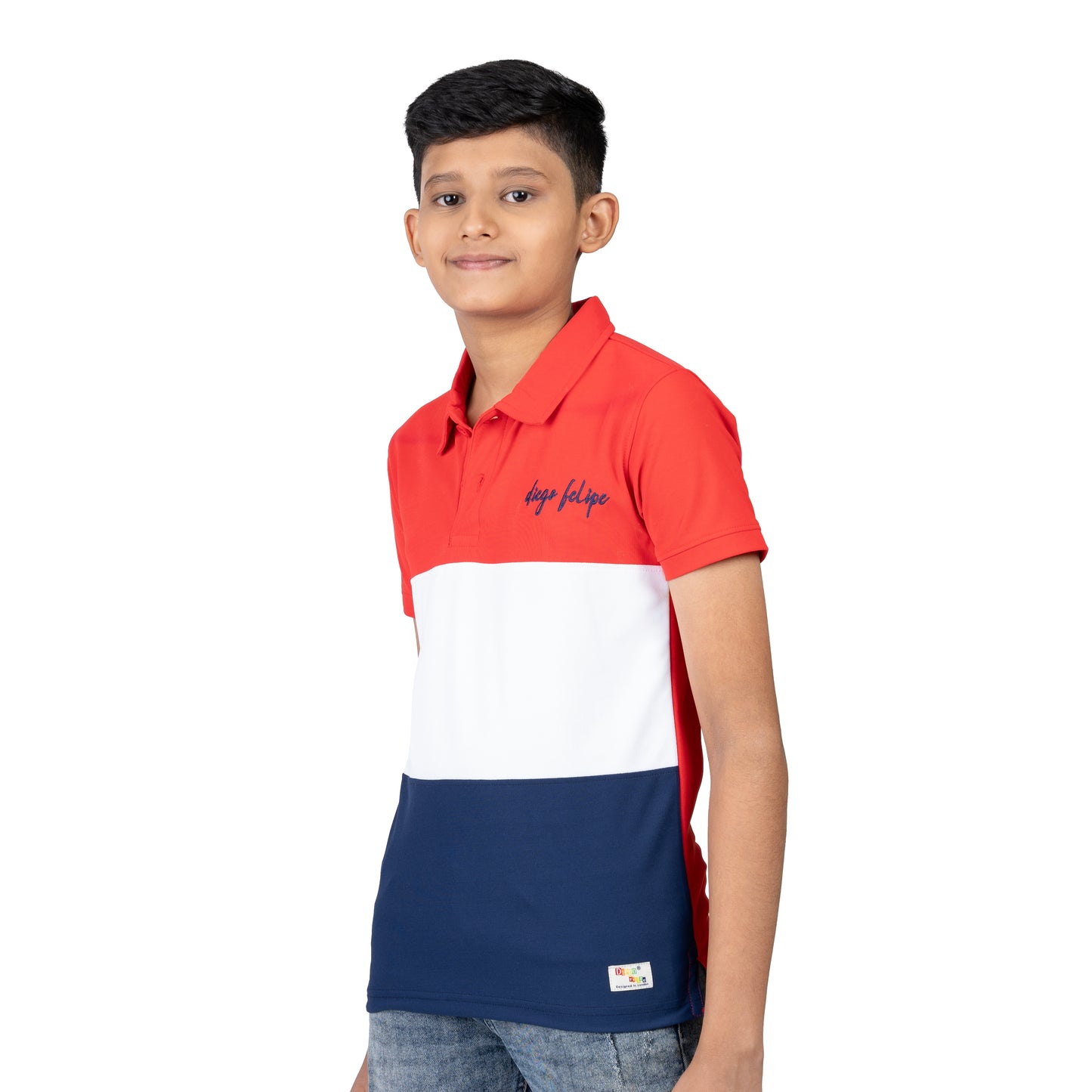 Boys 3 Colour Cut & Sew Polo T-Shirt | Poly Cotton Wear (2–16 Years)