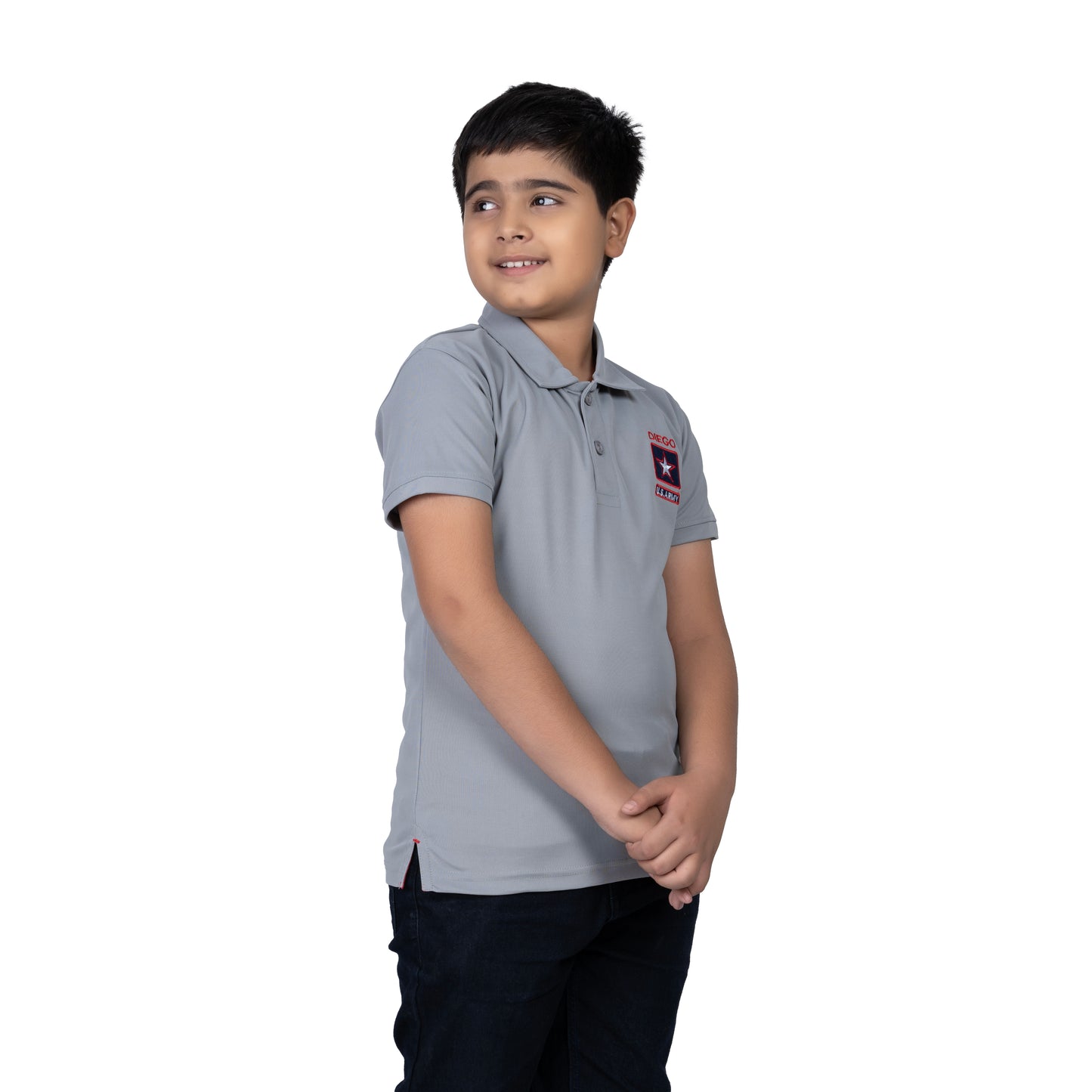 Boys Grey Polo T-Shirt | Classic Poly Cotton Kids Wear