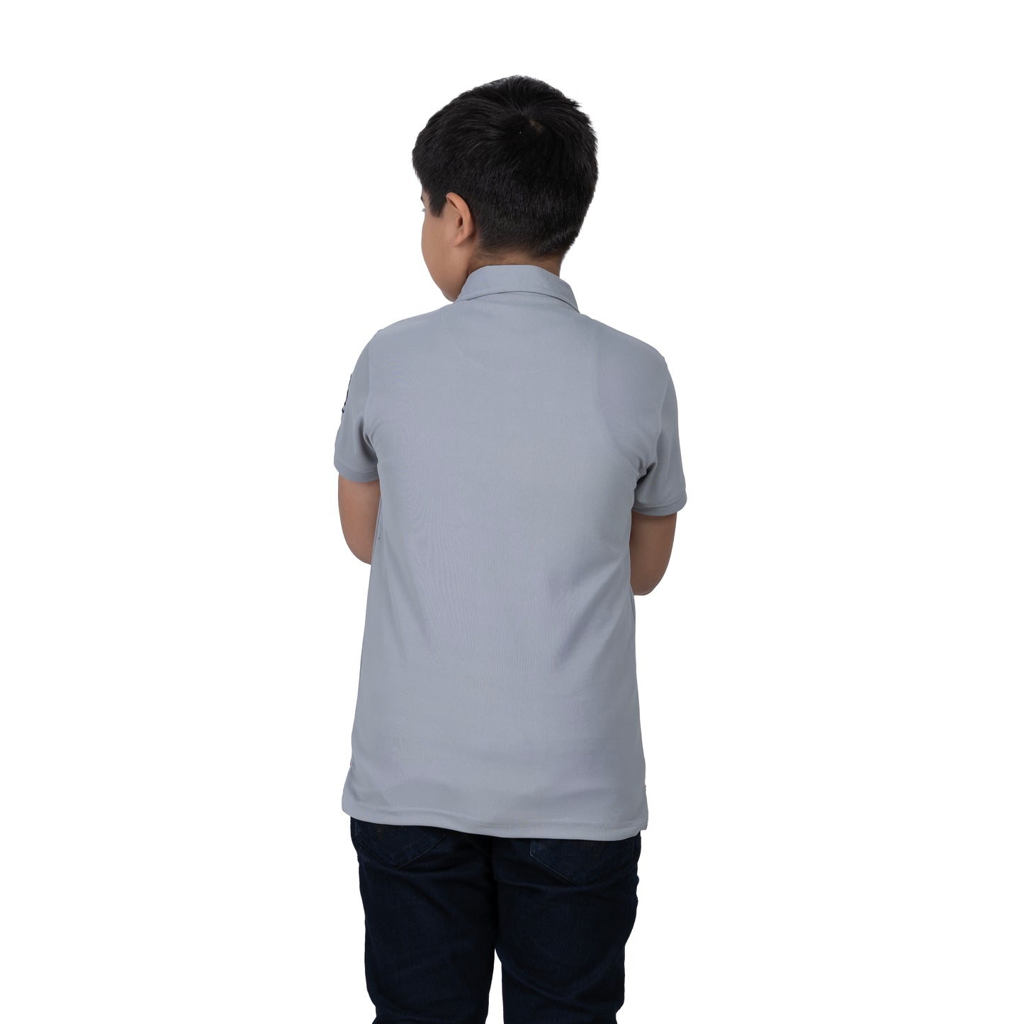 Boys Grey Polo T-Shirt | Classic Poly Cotton Kids Wear