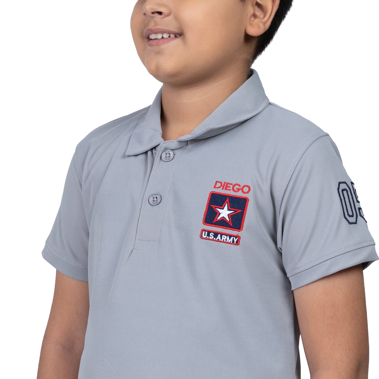 Boys Grey Polo T-Shirt | Classic Poly Cotton Kids Wear