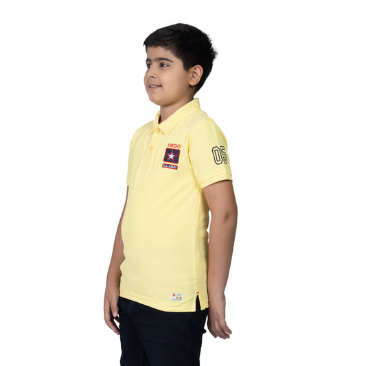 Boys Yellow Polo T-Shirt | Lightweight Poly Cotton for Kids