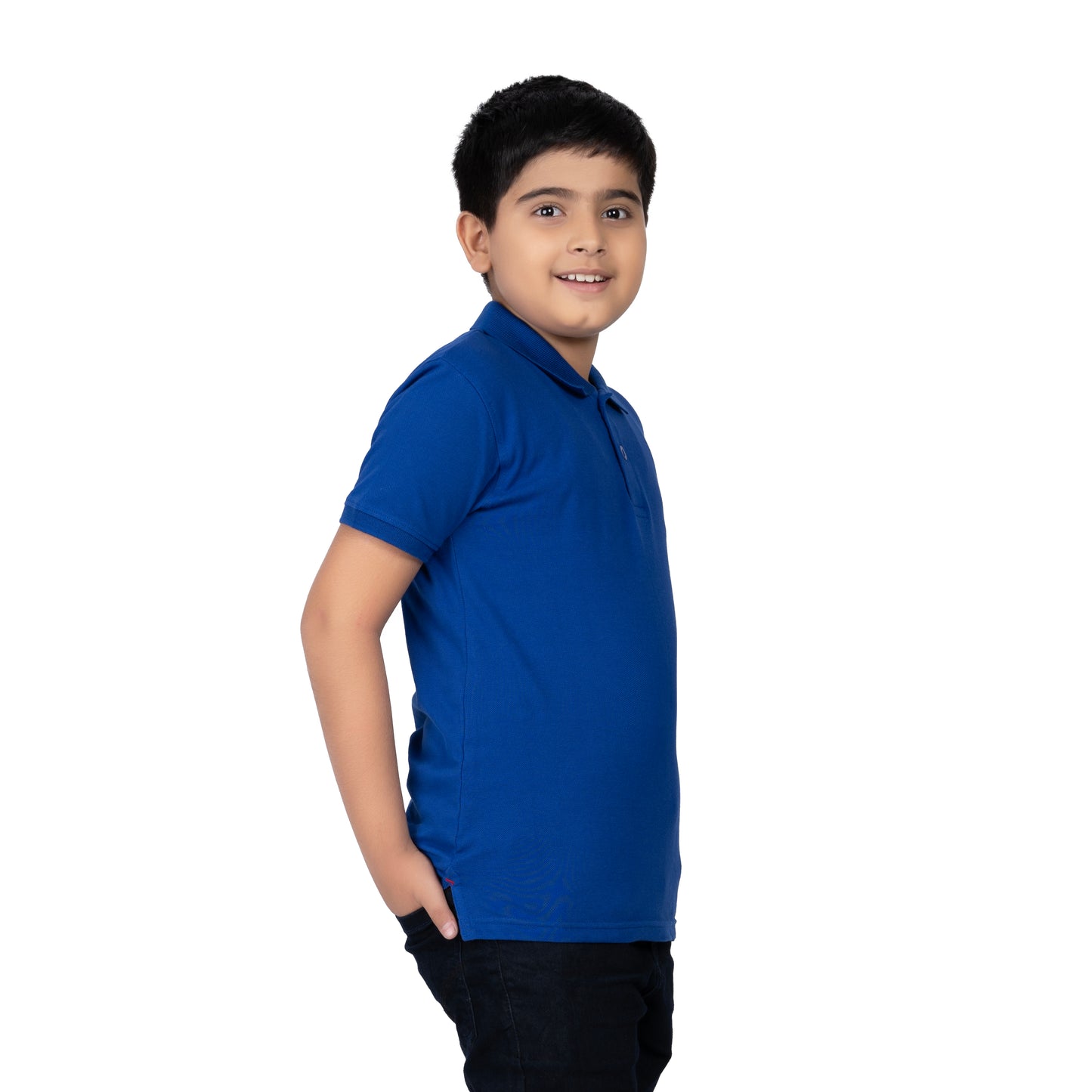 Boys Blue Polo T-Shirt with Lion Print | Casual Wear (2–16 Years)