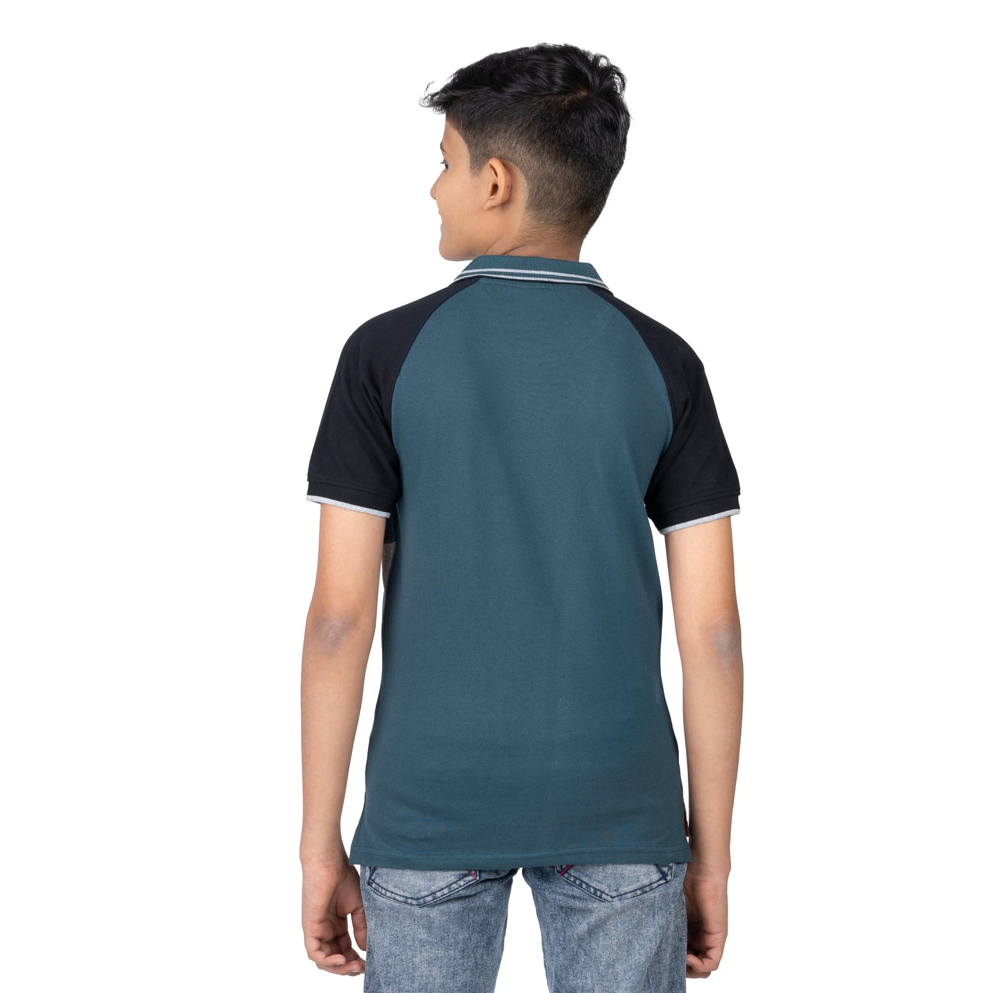 Boys Green Raglan Polo T-Shirt | Sporty Casual Wear (2–16 Years)