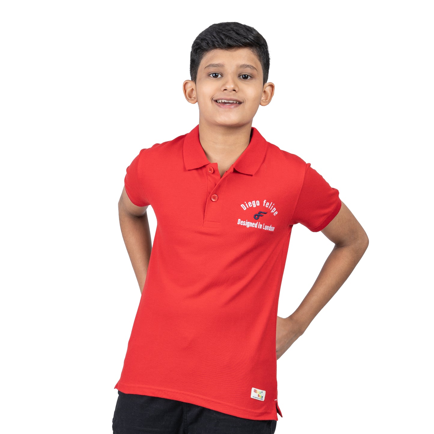 Boys Red Polo T-Shirt | Classic Casual Wear for Kids (2–16 Years)