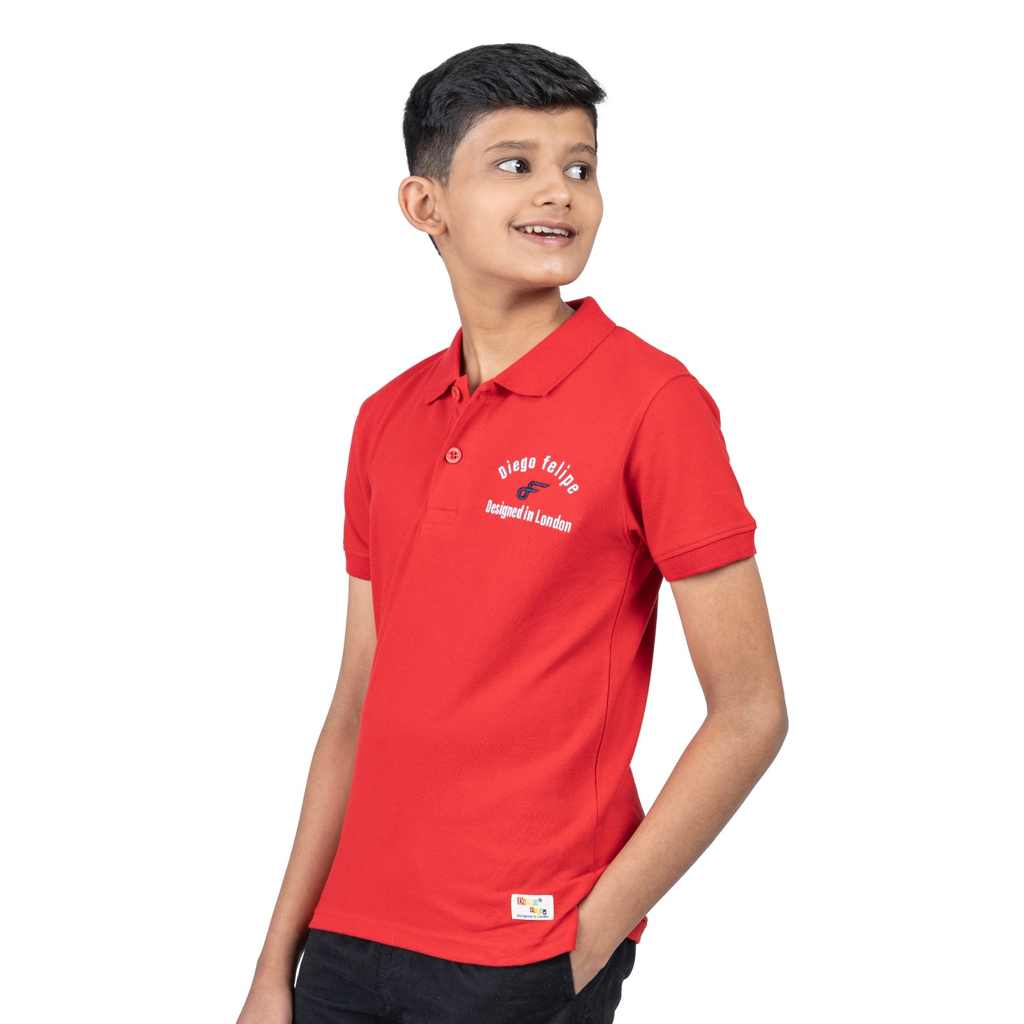 Boys Red Polo T-Shirt | Classic Casual Wear for Kids (2–16 Years)