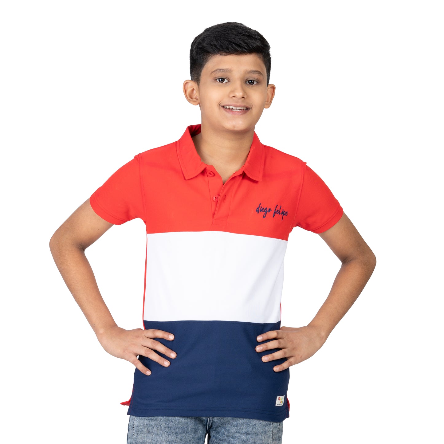 Boys Navy Red Polo T-Shirt | Stylish Kids Casual Wear (2–16 Years)