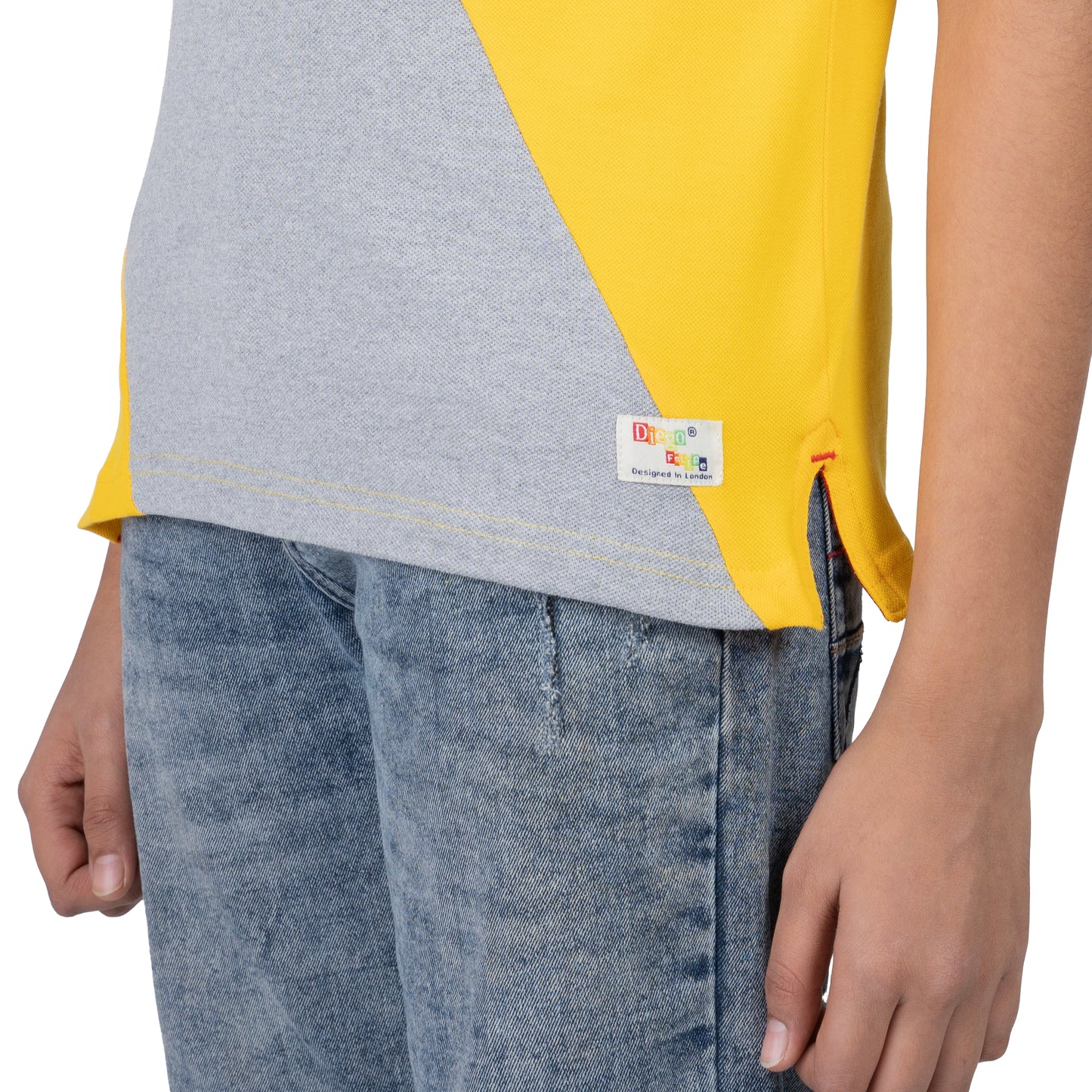 Boys Yellow Grey Polo T-Shirt | Modern Casual Kids Wear (2–16 Years)