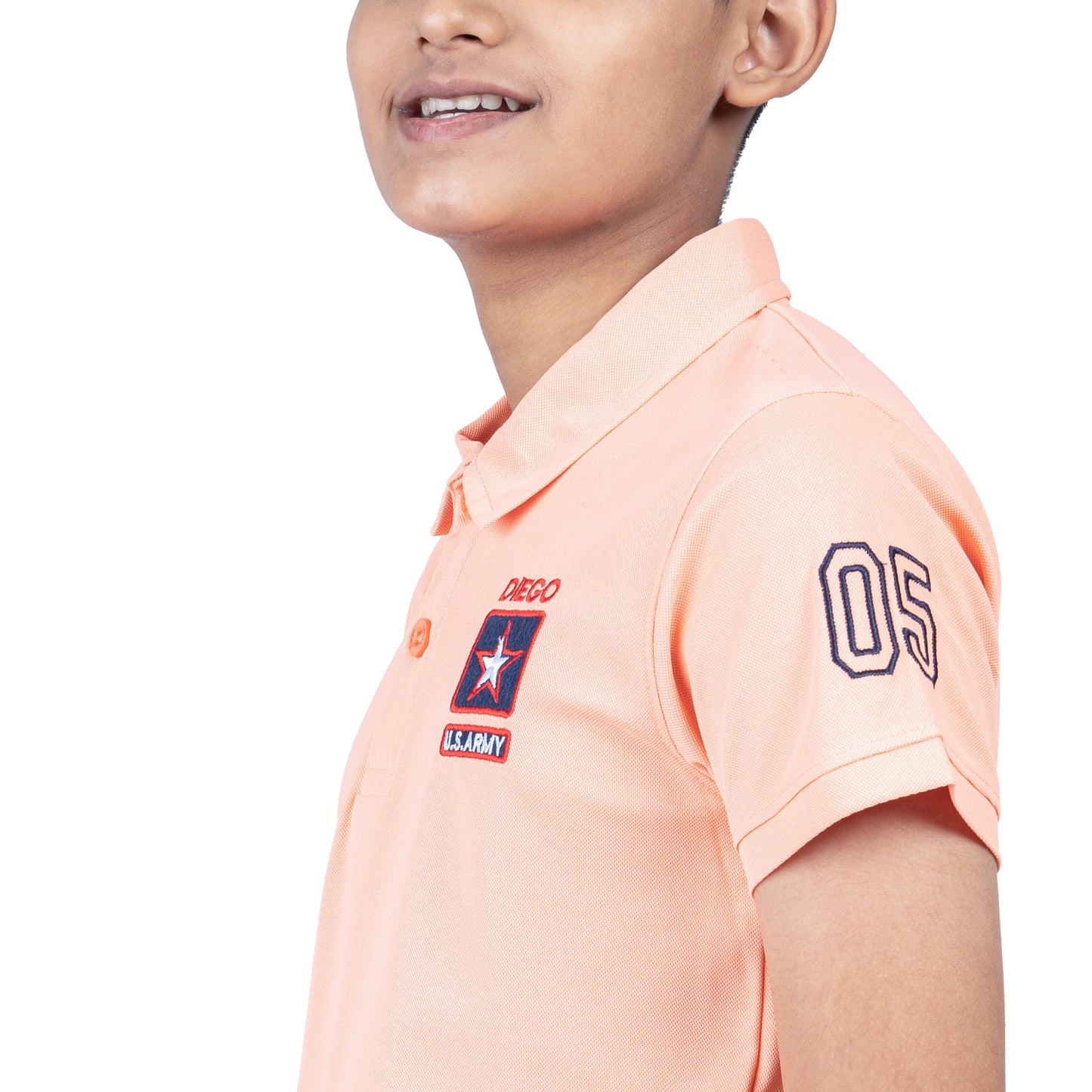 Boys Peach Polo T-Shirt | Soft Poly Cotton Casual Wear