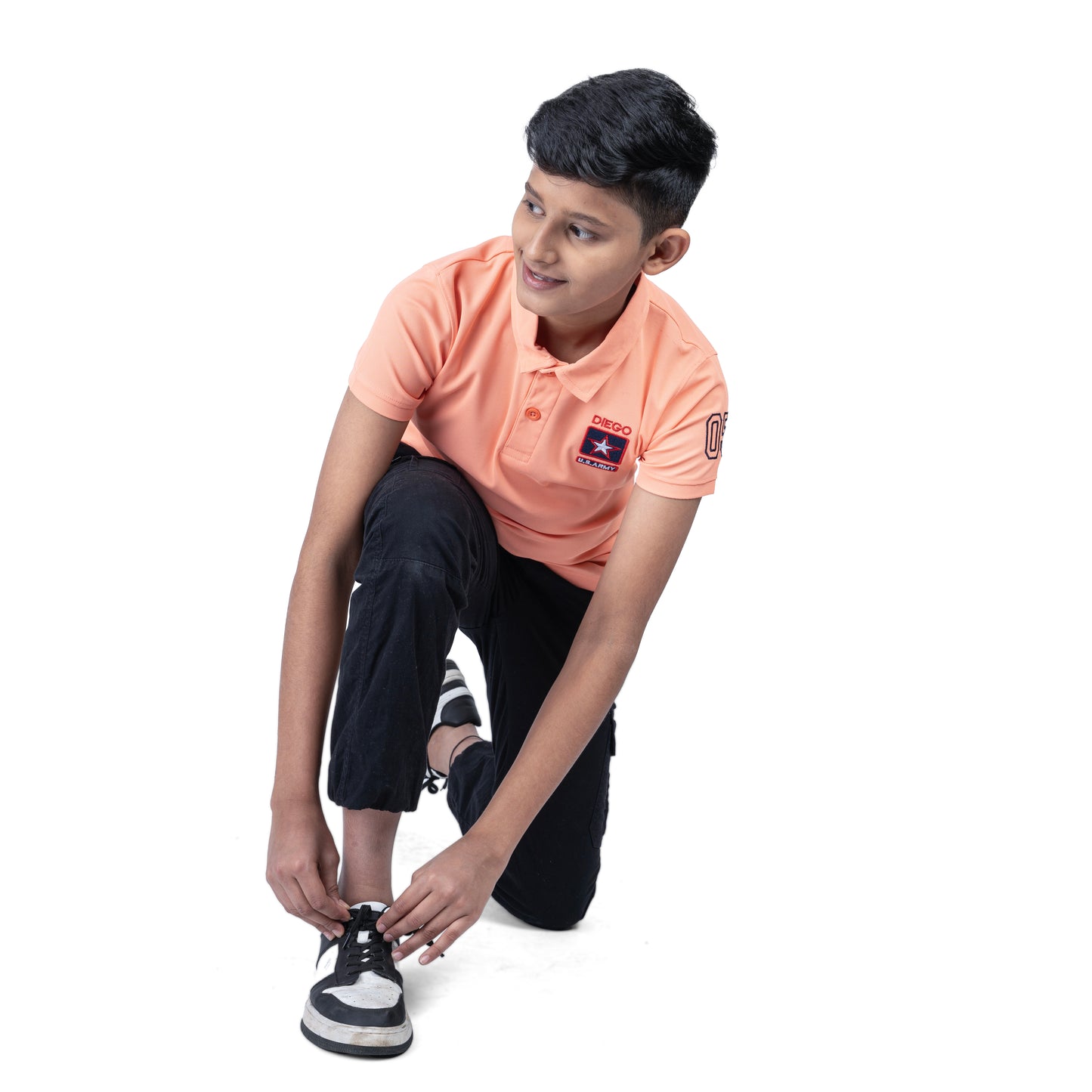 Boys Peach Polo T-Shirt | Soft Poly Cotton Casual Wear