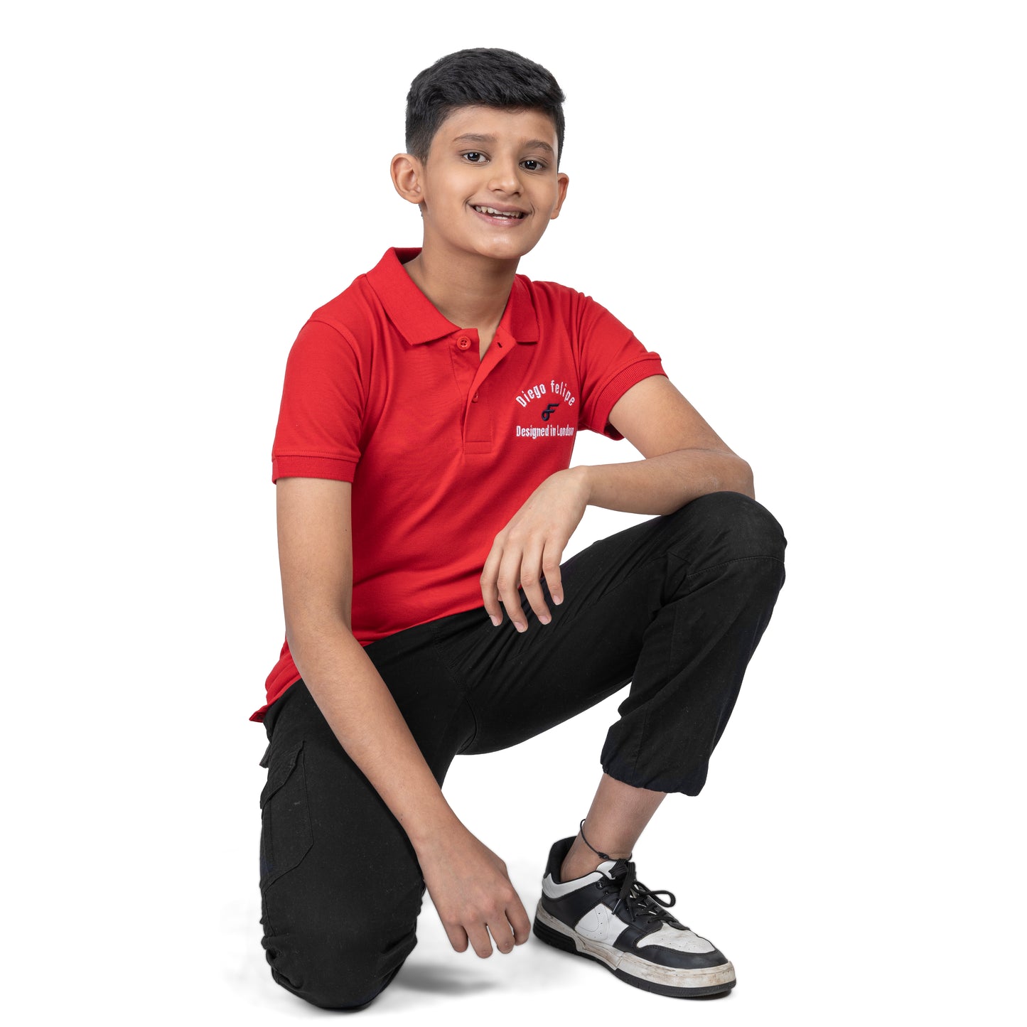 Boys Red Polo T-Shirt | Classic Casual Wear for Kids (2–16 Years)