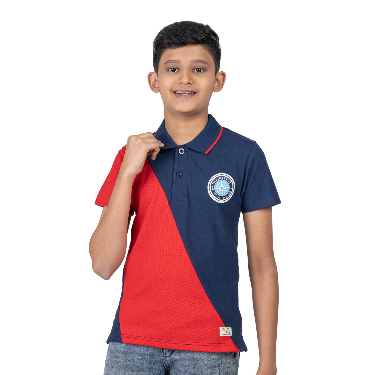 Boys Navy Red Polo T-Shirt | Stylish Kids Casual Wear (2–16 Years)