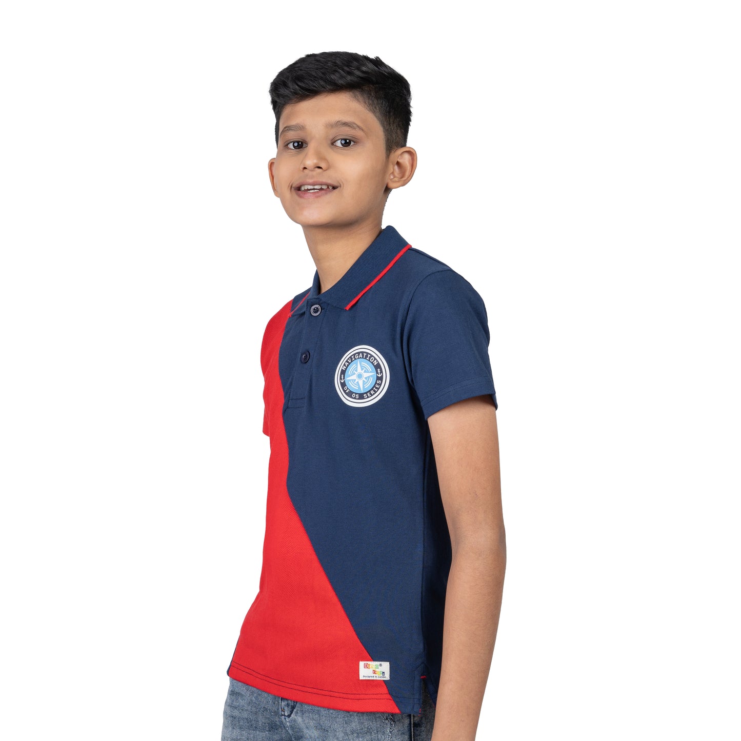 Boys Navy Red Polo T-Shirt | Stylish Kids Casual Wear (2–16 Years)