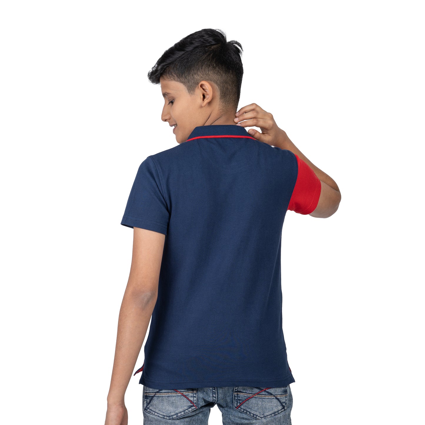 Boys Navy Red Polo T-Shirt | Stylish Kids Casual Wear (2–16 Years)