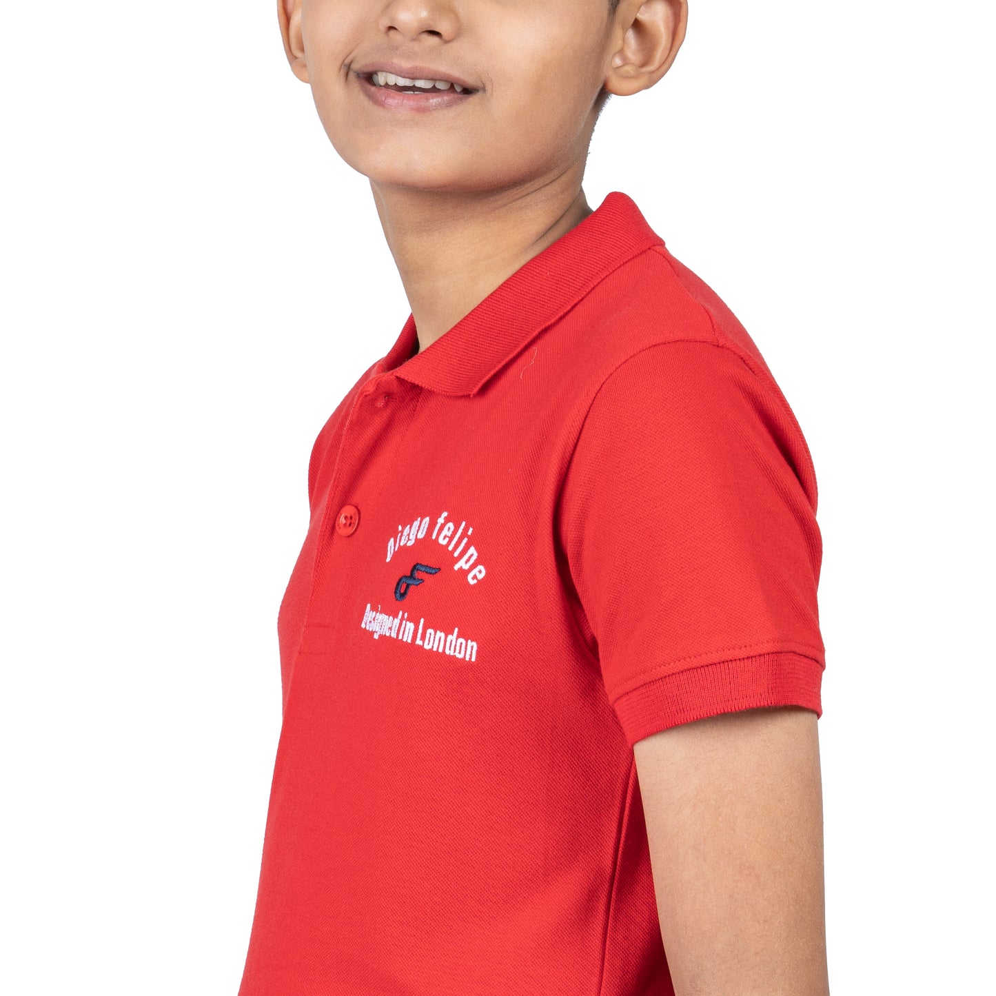 Boys Red Polo T-Shirt | Classic Casual Wear for Kids (2–16 Years)